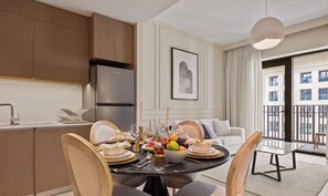 Dining room - WYZ RENT|Pink Panther Soft Glam 1BR in Surf 2 (Dubai)