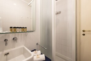 Shower, free toiletries, hair dryer, bidet