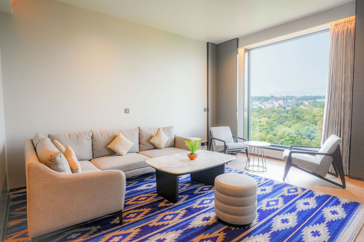 Suite presidencial | Minibar, caja fuerte, ropa de cama y accesible en silla de ruedas