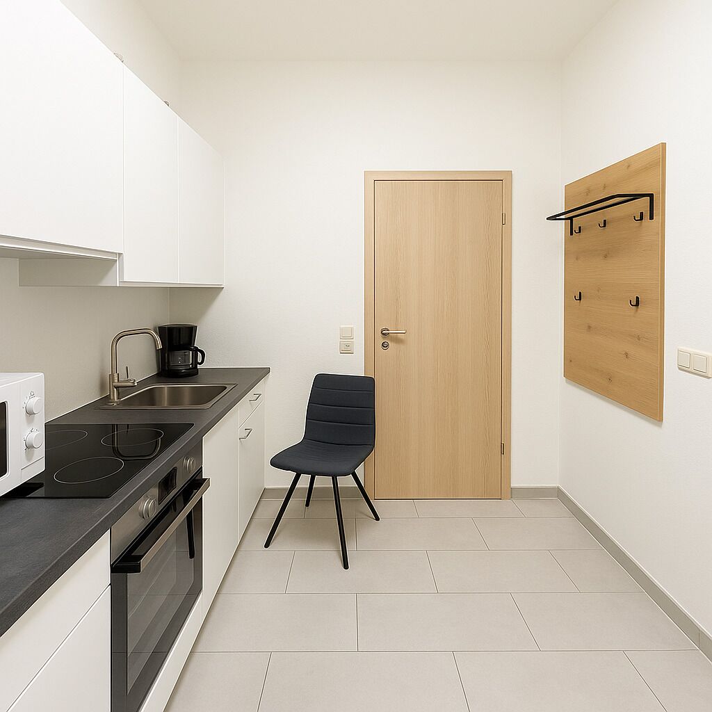 Fridge, microwave, cookware/dishes/utensils