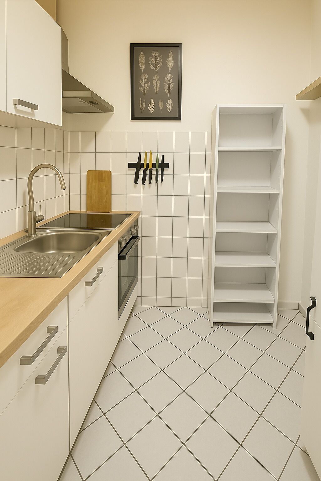 Fridge, microwave, cookware/dishes/utensils