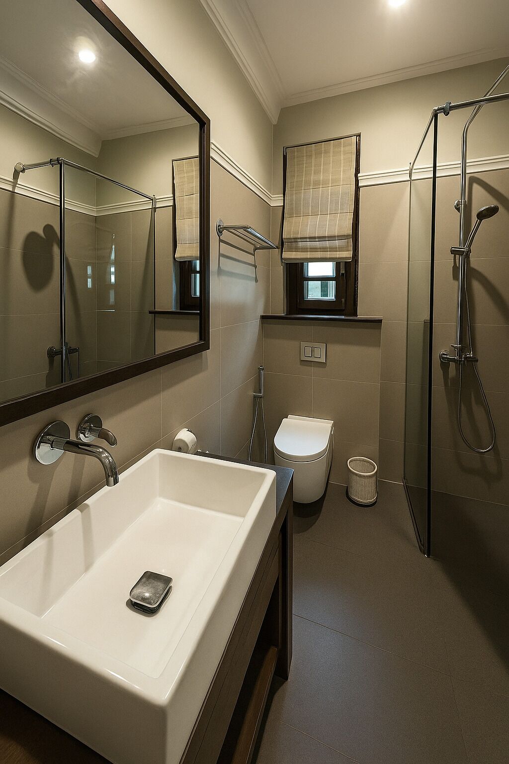 淋浴设施、吹风机、坐浴桶、毛巾