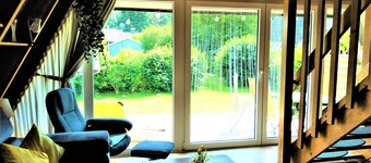 Cozy tent roof house for up to 6 people, free WLAN, fenced property