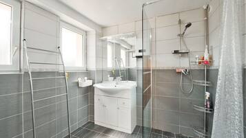 Shower, hair dryer