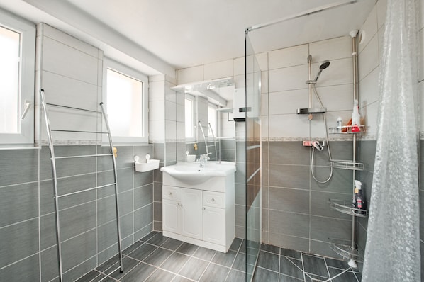 Shower, hair dryer