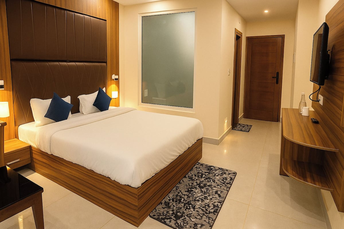 Quarto premium | Camas com colchões de espuma com sistema de memória, escrivaninha