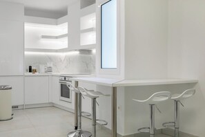 Classic Apartment, Balcony, City View | Private kitchen | Espresso maker, coffee/tea maker, electric kettle, toaster - Acropolis Museum Apartment by A&A Residences (Athens)