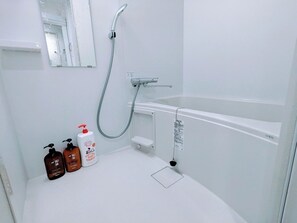 Sèche-cheveux, serviettes fournies, savon, papier toilette