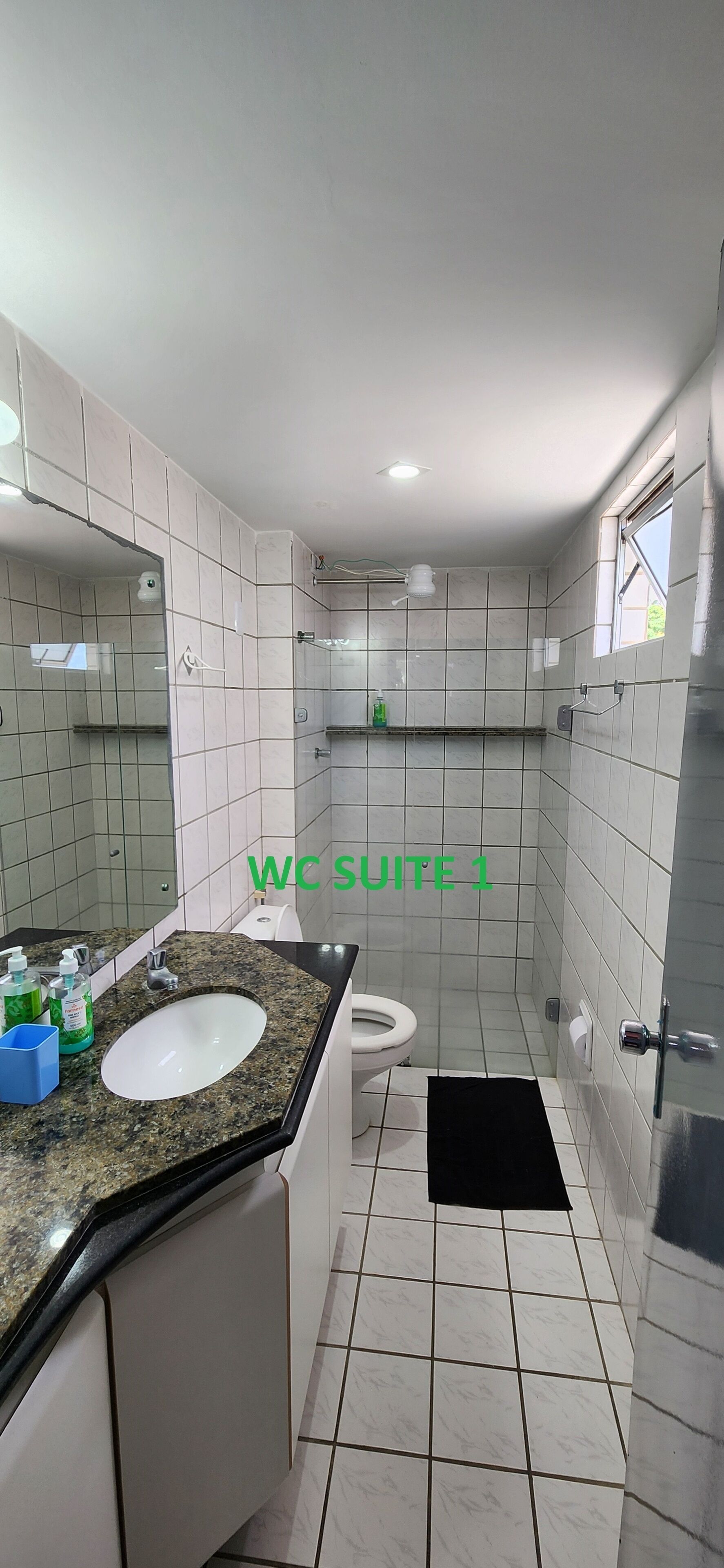 Hair dryer, towels, toilet paper