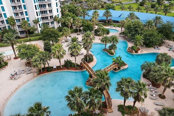 Lejlighed - flere senge (Palms Resort #2406 Jr. 2BR) | Pool | Udendørs pool, opvarmet pool