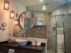 Hair dryer, towels