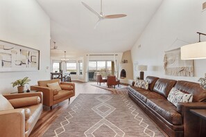 Smart TV, fireplace, video games, foosball