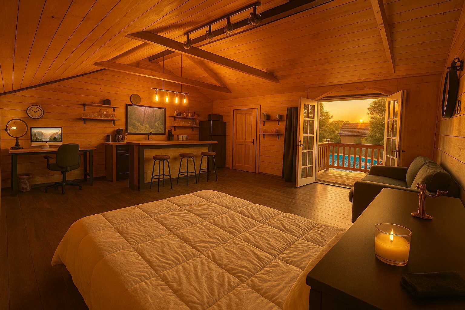 1 bedroom, desk, WiFi, bed sheets