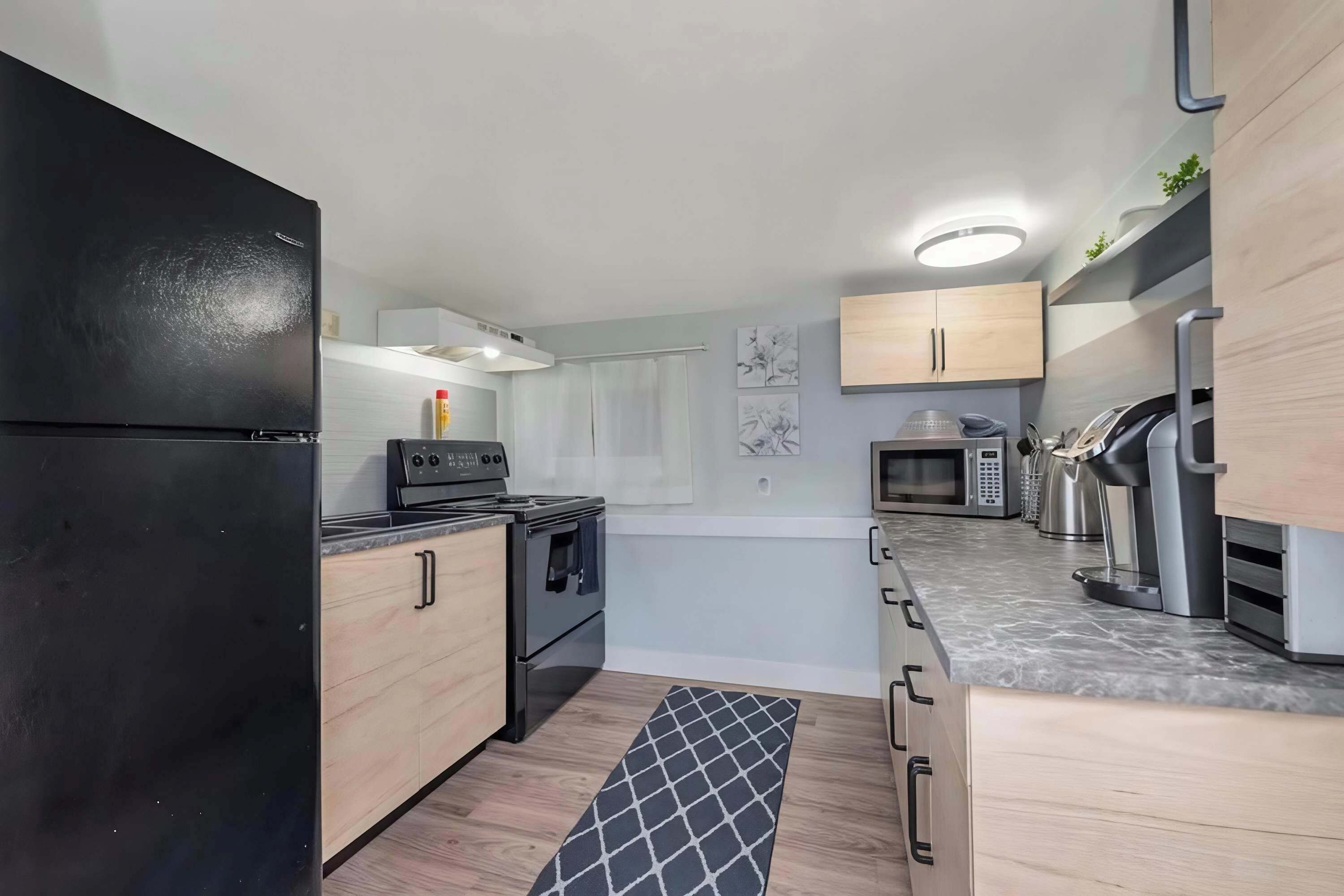 Kühlschrank, Mikrowelle, Ofen, Herdplatte