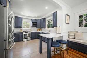 Microwave, oven, stovetop, coffee/tea maker