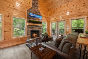 Smart TV, fireplace, video games