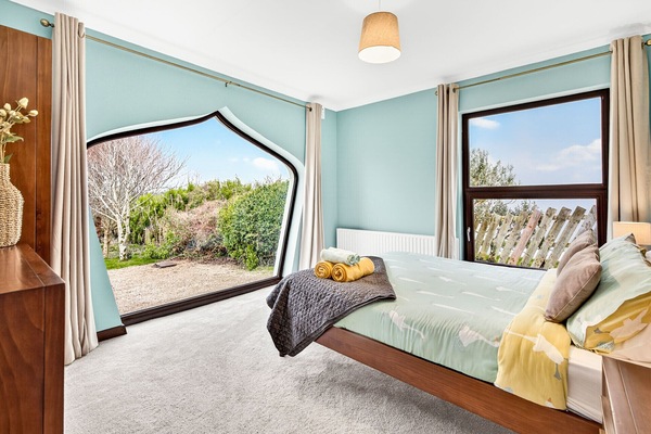 King bedroom with garden views