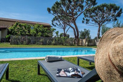 Elda : appart rez de jardin et piscine  chauffée à 7 min de Calvi et plages