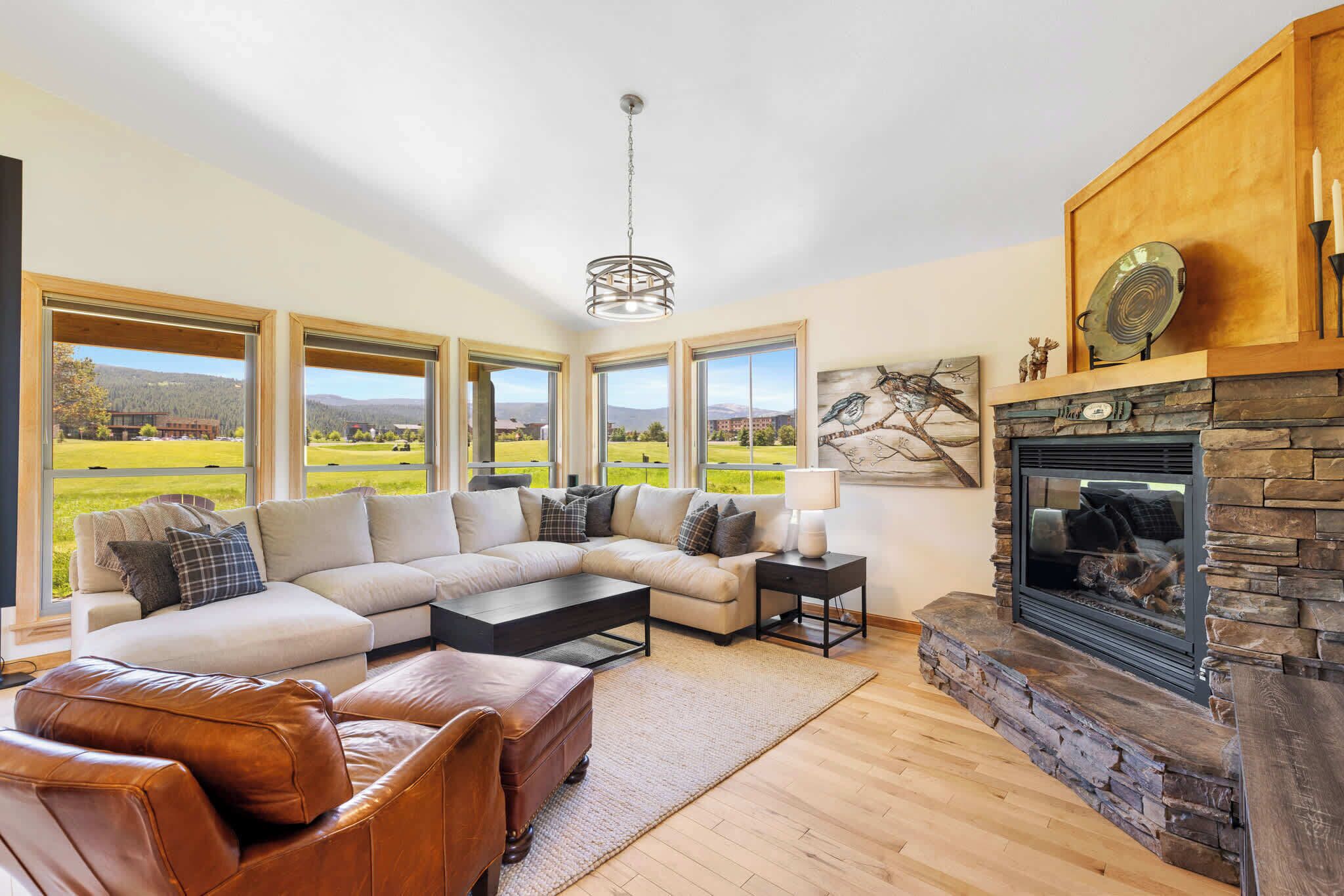 TV, fireplace, offices