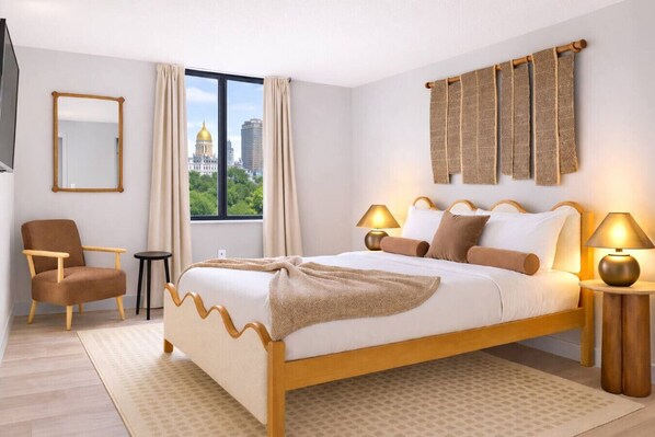 Desk, iron/ironing board, travel crib, WiFi