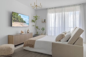 2 bedrooms, iron/ironing board, travel crib, WiFi
