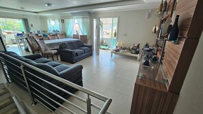 Deluxe Apartment, Lanai, Sea View | Living area
