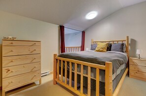 1 bedroom, desk, iron/ironing board, travel cot