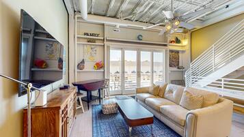 TV, DVD player, books