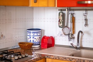 Fridge, oven, stovetop, coffee/tea maker