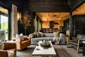 Smart TV, fireplace, foosball, table tennis