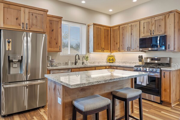 Microwave, oven, stovetop, dishwasher