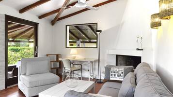 TV, fireplace, stereo