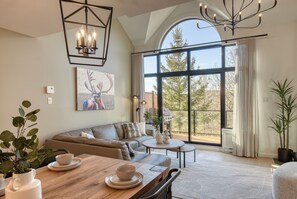 Deluxe Condo, Balcony, Mountain View | Living area - 202 Clairière (Mont-Tremblant)