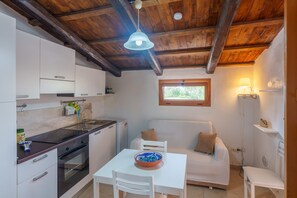 Fridge, oven, stovetop, coffee/tea maker