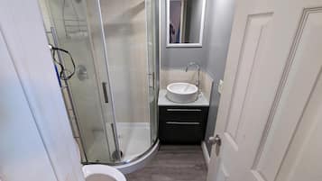 Shower, soap, toilet paper