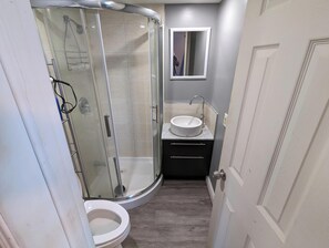 Shower, soap, toilet paper
