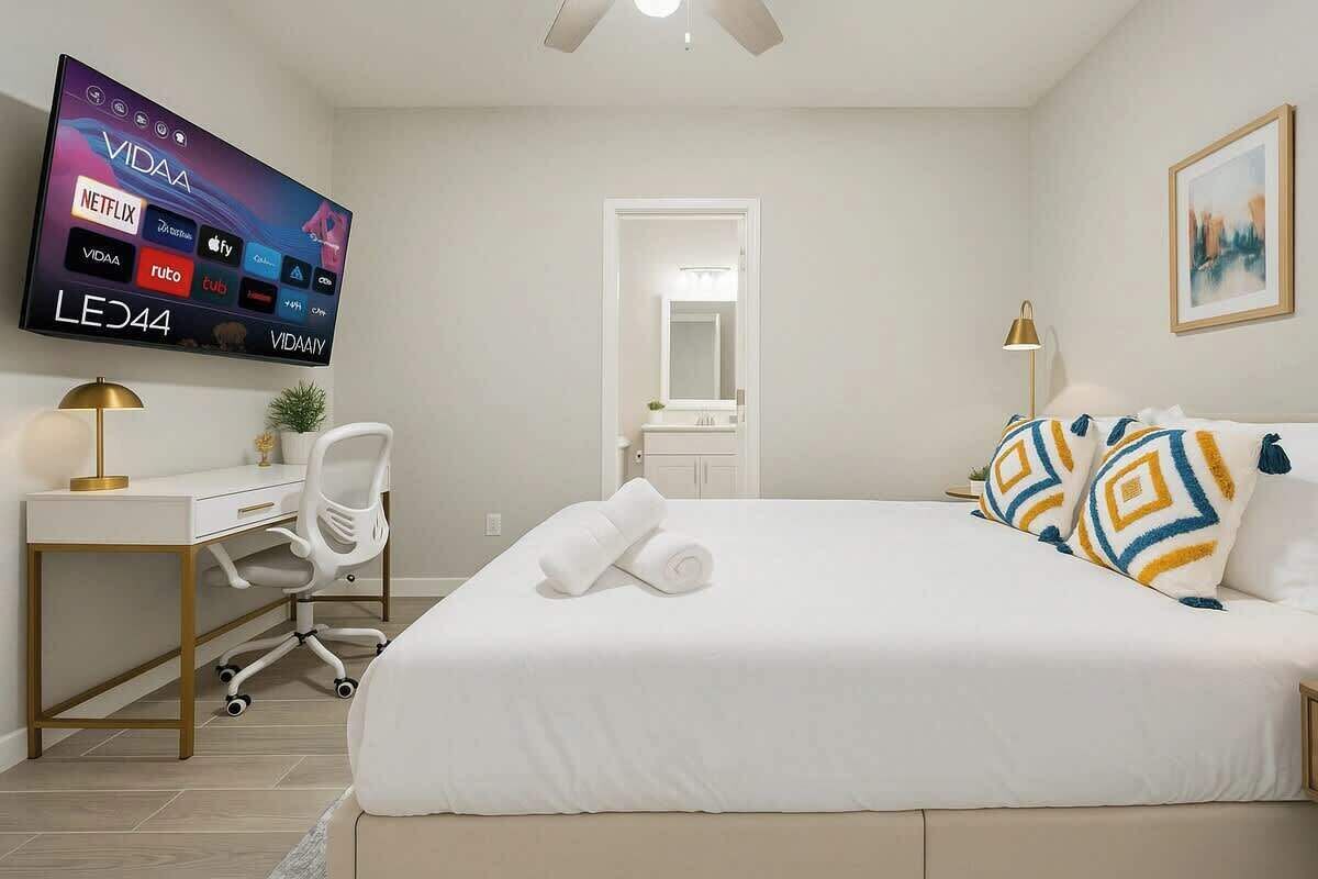 2 slaapkamers, een strijkplank/strijkijzer, wifi, beddengoed