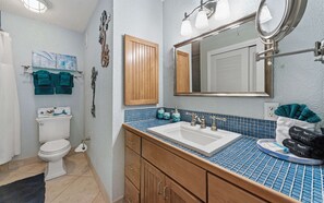 Hair dryer, towels