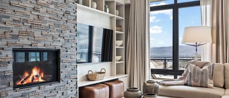 Smart TV, chimenea, videojuegos y futbolito