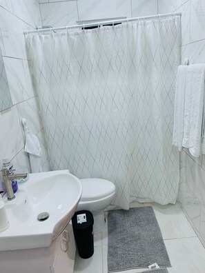Towels, soap, toilet paper