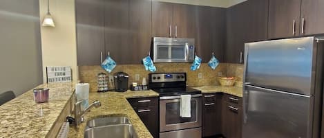 Microwave, oven, stovetop, dishwasher