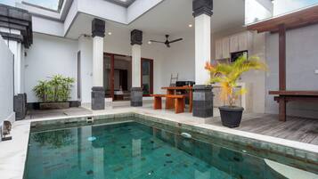 Romantic Villa, 1 Bedroom, Pool View | 1 bedroom, premium bedding, minibar, desk