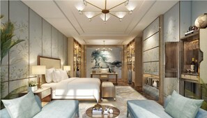 Suite estudio, vistas al lago | Minibar (con algunos artículos gratuitos), caja fuerte, escritorio