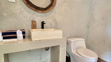 Panoramic Room, Pool Access, Lake View | Bathroom | Shower, free toiletries, hair dryer, towels