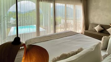 Panoramic Room, Pool Access, Lake View | Rollaway beds, bed sheets