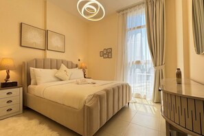1 bedroom, iron/ironing board, travel crib, WiFi - Relaxing 1BR Haven | Pool, Gym & Smart TV (Abu Dhabi)