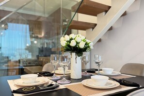 Dining - Rooftop Luxury: 2BR Haven with Jacuzzi & Views (Abu Dhabi)