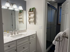 Hair dryer, towels