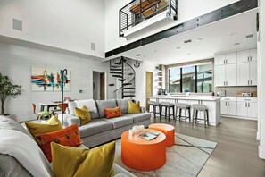 TV, fireplace, offices