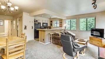 TV, fireplace, DVD player